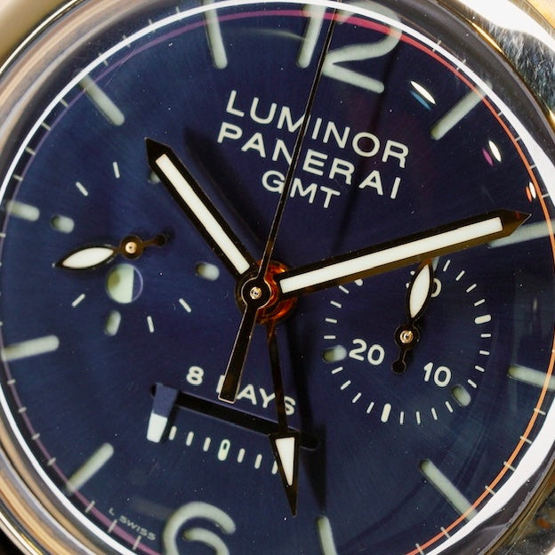 Panerai Luminor 1950 PAM 00277 Blue Dial GMT 8 Monopulsante Rose Gold 44mm