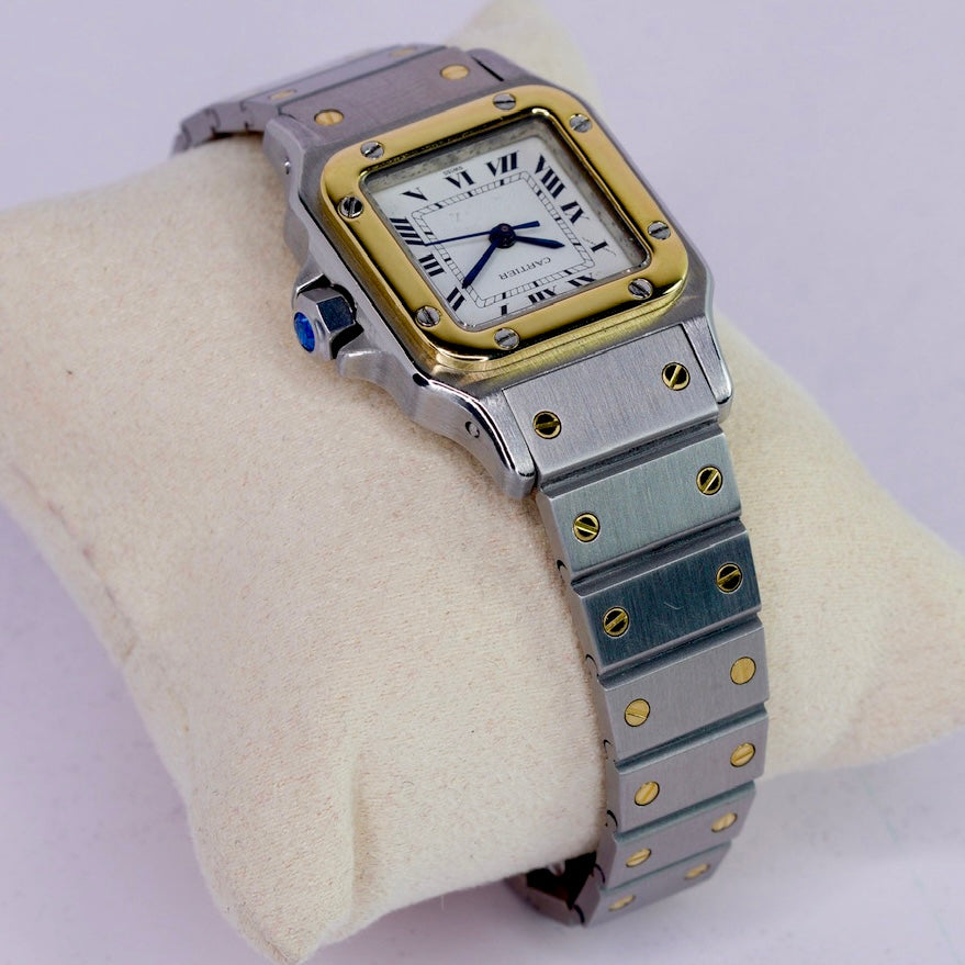 Cartier Santos 1170902 Two-Tone Yellow Gold & Steel White Dial Automatic 24mm