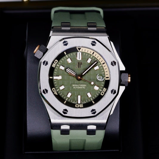 Audemars Piguet NEW Royal Oak Offshore Diver 15720ST.OO.A052CA.01 “KHAKI” Green Dial Stainless Steel 42mm