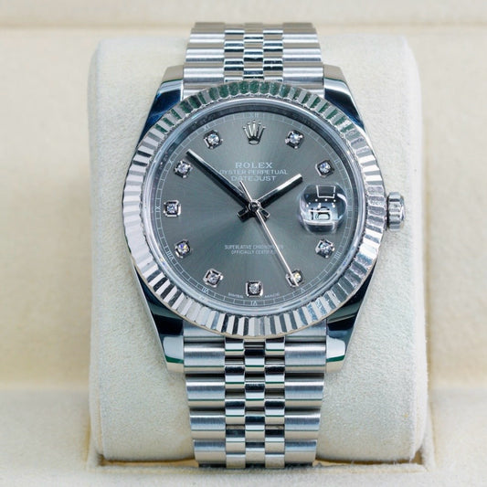 Rolex Datejust 126334 Diamond Silver Dial Stainless Steel Jubilee 41mm