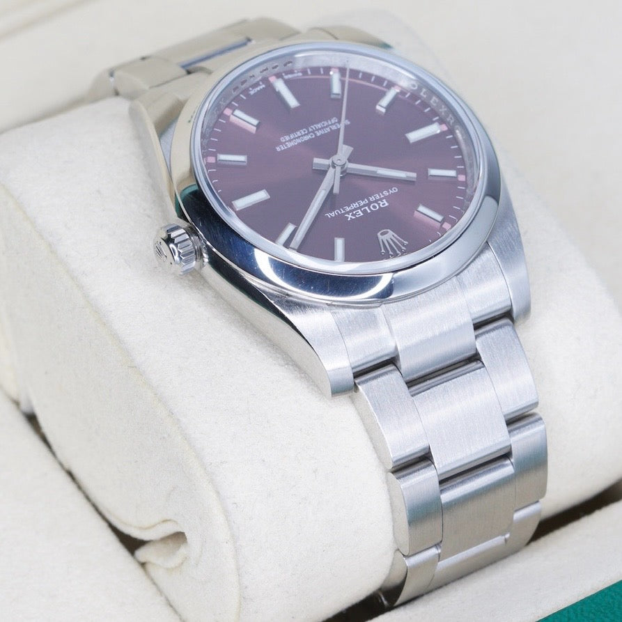 Rolex Oyster Perpetual 114200 “GRAPE” Purple Dial Stainless Steel 34mm 2019