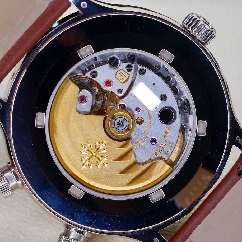 Patek Philippe 5524G-001 “PILOT” Travel Time Black Dial White Gold Leather Strap 42mmm