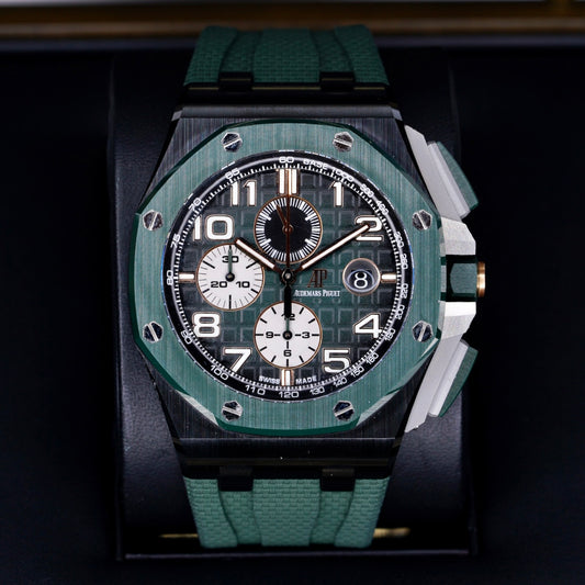 Audemars Piguet Royal Oak Offshore 26405CE.OO.A056CA.01 “TACTICAL GREEN” Smoked Green Dial Ceramic Selfwinding Chronograph 44mm