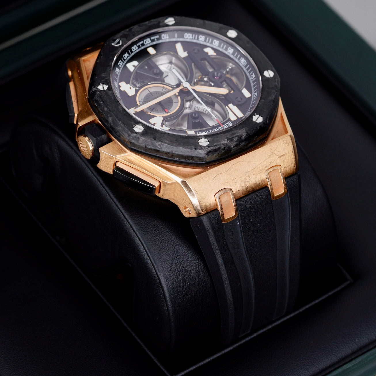 Audemars Piguet Royal Oak Offshore 26288OF.OO.D002CR.01 “TOURBILLON” Skeleton Dial Rose Gold Chronograph Carbon Case 44mm