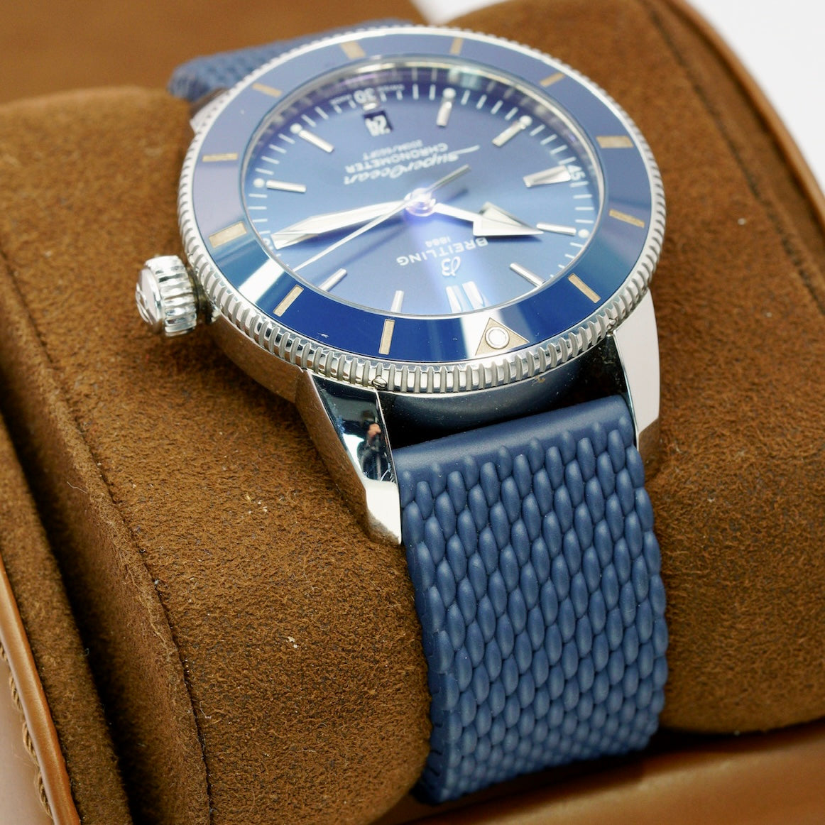 Breitling Superocean Héritage II AB2020161C1S1 Blue Dial Blue Bezel Stainless Steel Rubber Strap