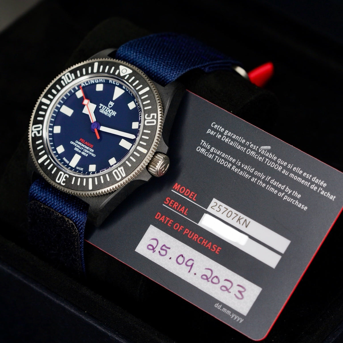 Tudor Pelagos 25707KN “RED BULL” Blue Dial Carbon Case Textile Strap 42mm 2023