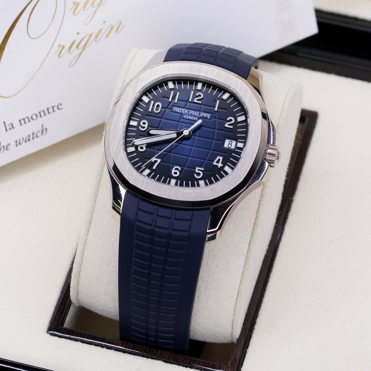 Patek Philippe Aquanaut 5168G-001 “BLUE AQUA” Blue Dial White Gold Tropical Strap 42mm 2024