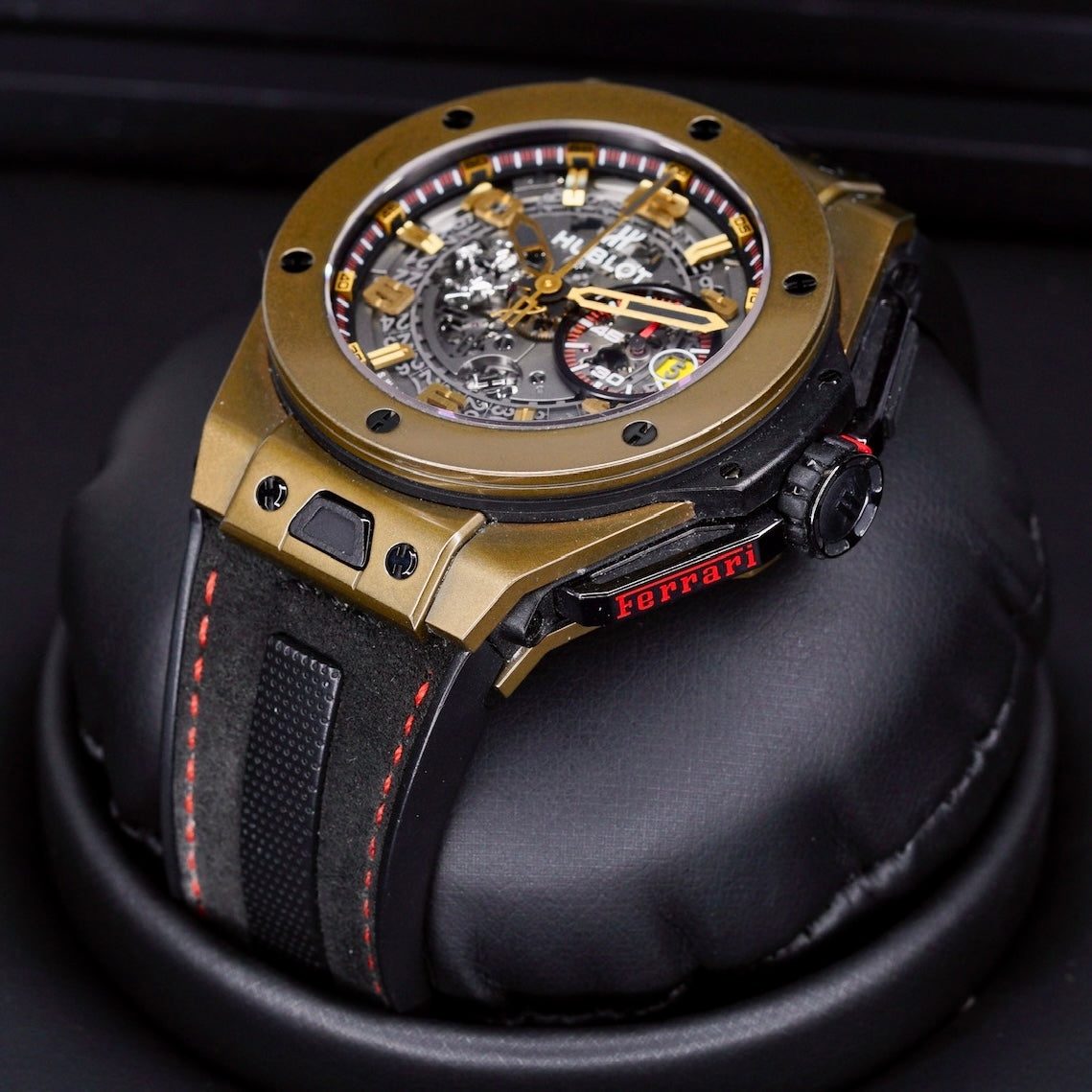 Hublot Big Bang 401.MX.0123.VR “FERRARI” Magic Gold Skeleton Dial 45mm