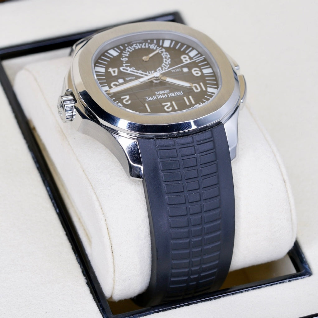 Patek Philippe Aquanaut 5164A-001 “AQUA TRAVEL” Black Dial Stainless Steel Travel Time 40.8mm 2021