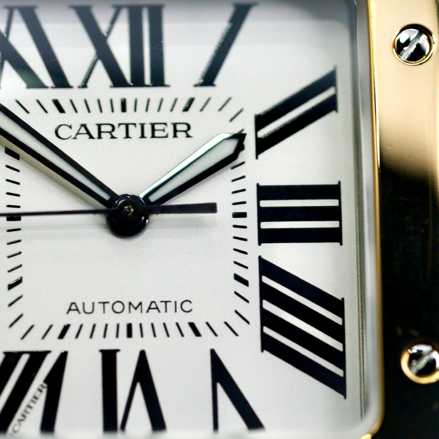 Cartier Santos 100 Xl 2656 Two-Tone Yellow Gold & Steel Leather Strap