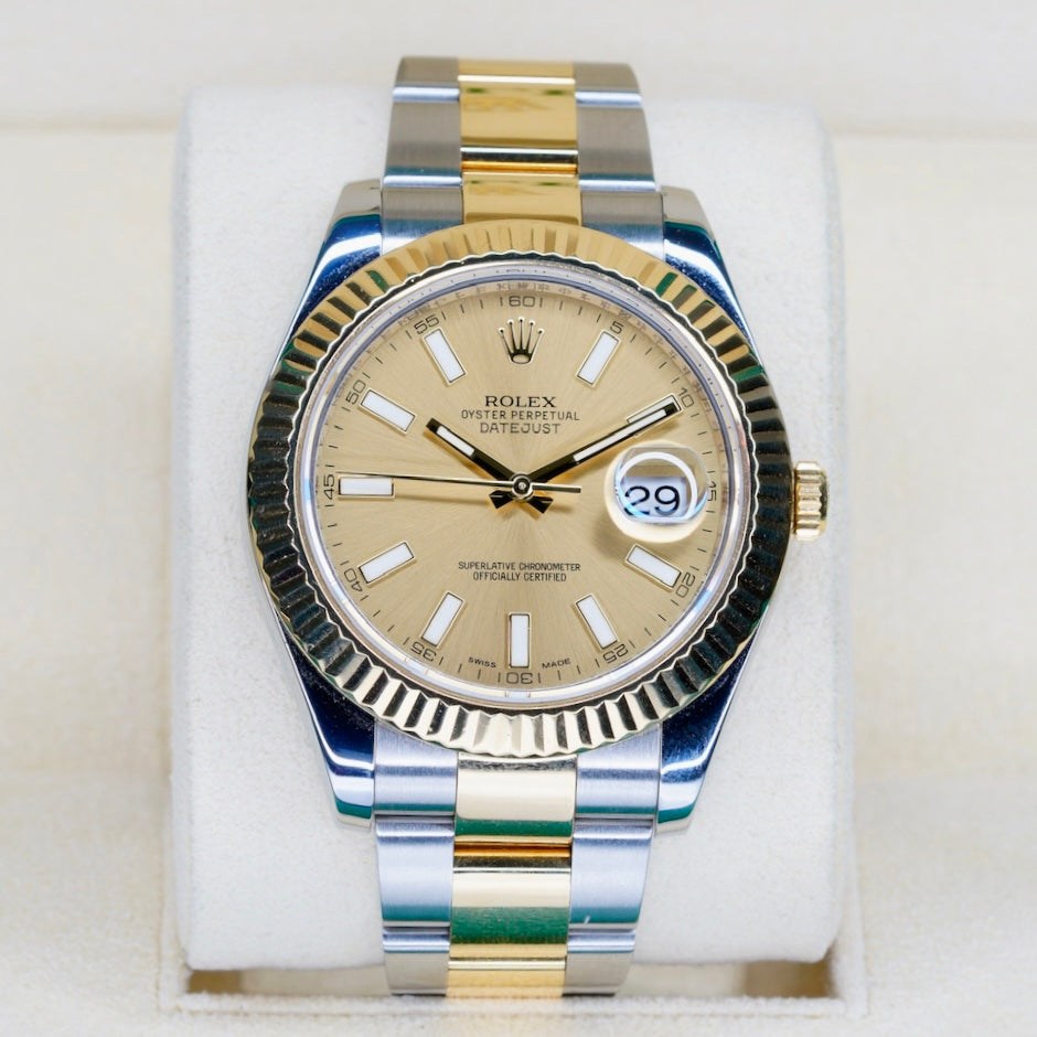 Rolex Datejust II 116333 “CHAMPAGNE” Champagne Dial Two-Tone Yellow Gold & Steel 41mm 2016