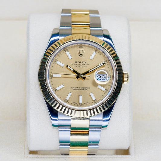 Rolex Datejust II 116333 “CHAMPAGNE” Champagne Dial Two-Tone Yellow Gold & Steel 41mm 2016