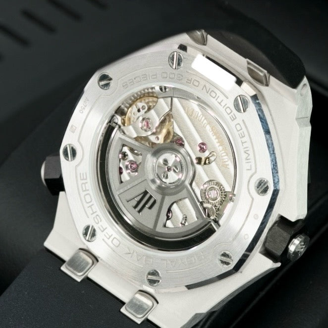 Audemars Piguet Royal Oak Offshore Diver 15720CN.OO.A002CA.01 White Gold Black Dial Black Rubber Strap 42mm