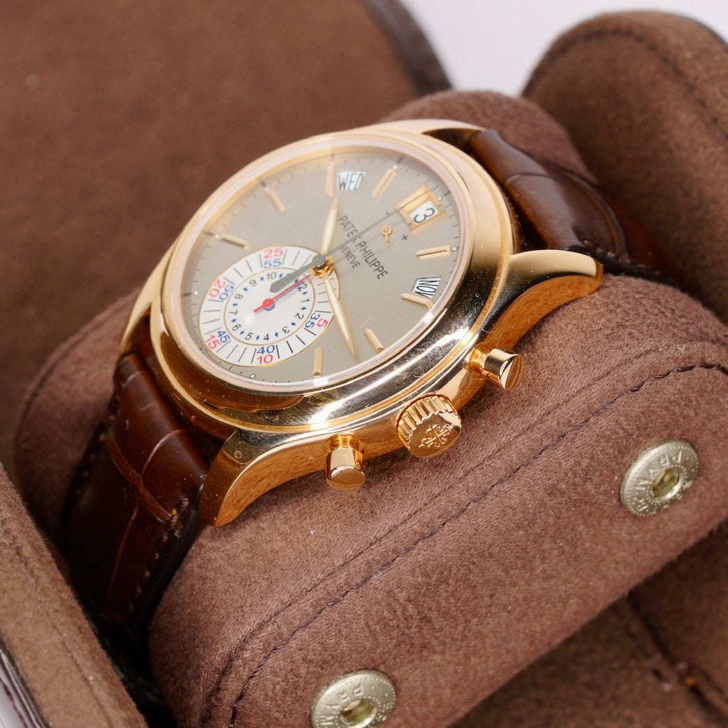 Patek Philippe Annual Calendar 5960R-001 Grey Dial Rose Gold Chronograph Leather Strap 2009