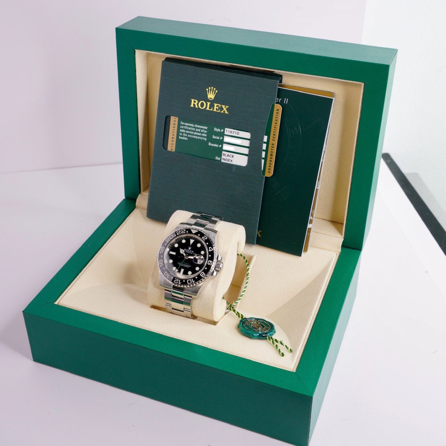 Rolex GMT-Master II 116710LN Black Dial Green Arrow Stainless Steel 40mm 2008