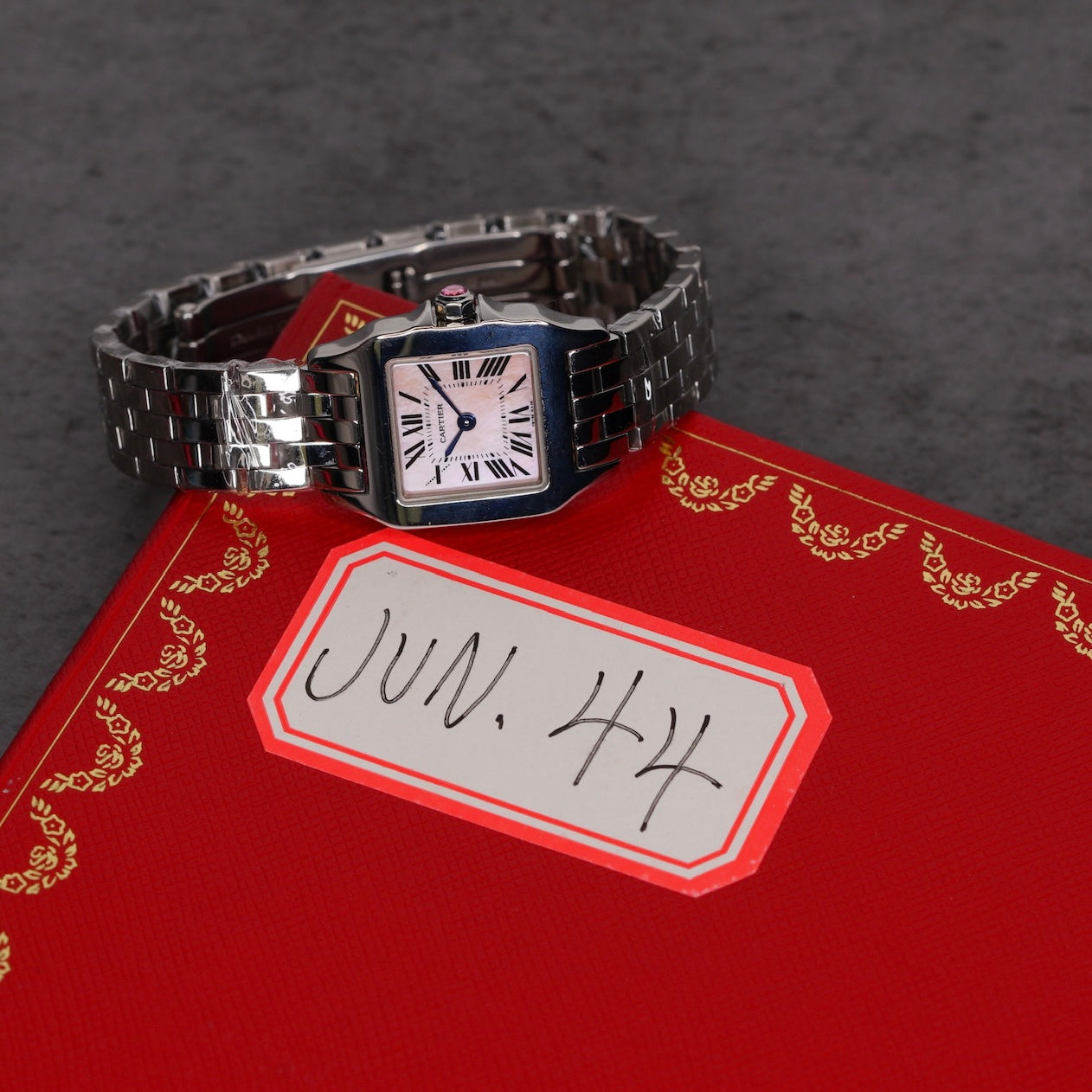 Cartier Santos Demoiselle W25075Z5 “MOP PINK” Pink Dial Stainless Steel