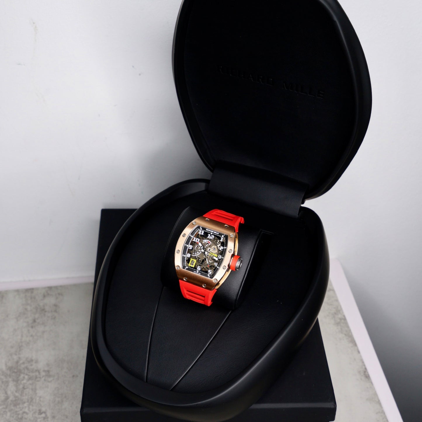 Richard Mille Rm 030 AL RG Skeleton Dial Rose Gold Red Rubber Strap 2015