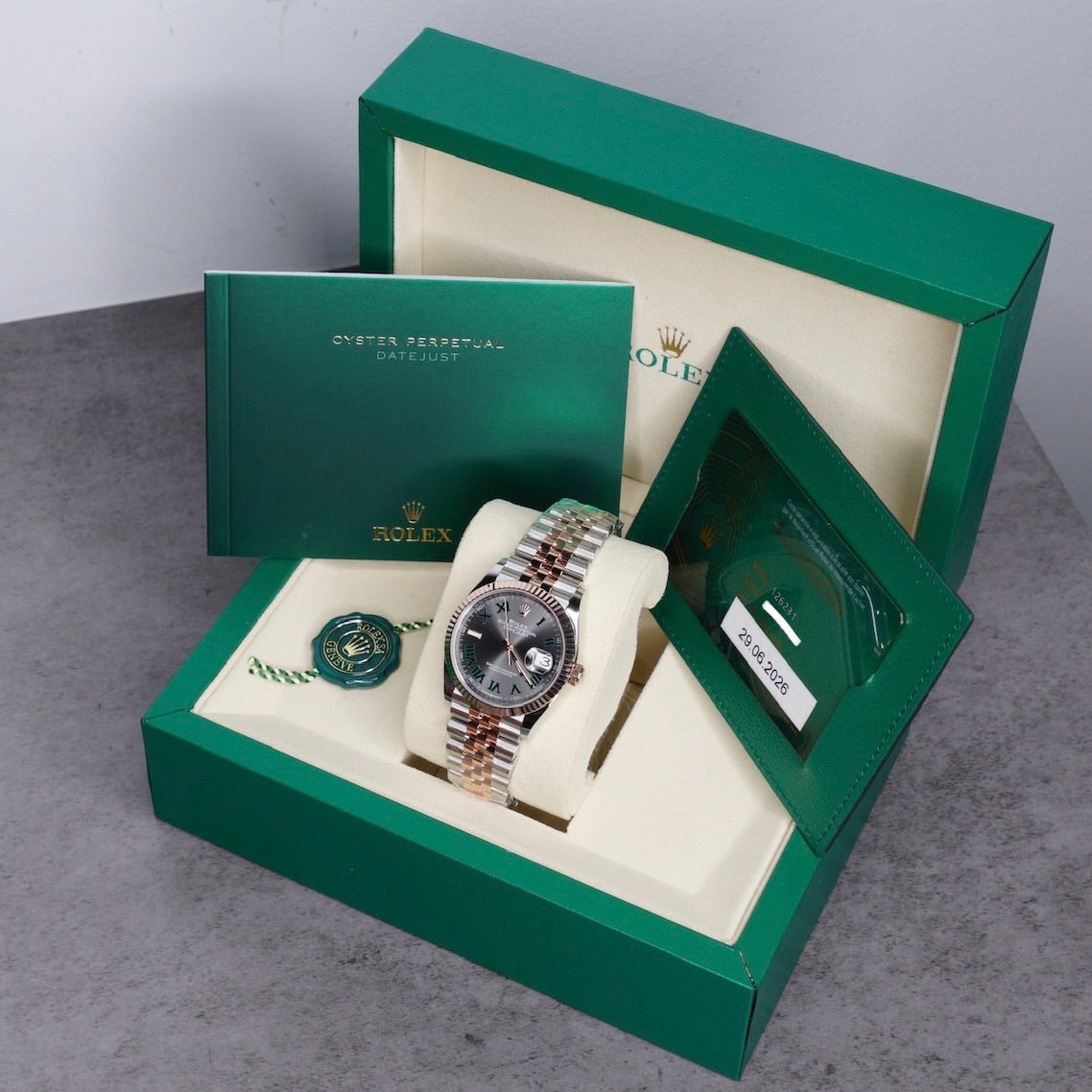 Rolex NEW 2026 Datejust 126231 “WIMBLEDON” Grey Roman Dial Two-Tone Stainless Steel & Rose Gold 36mm