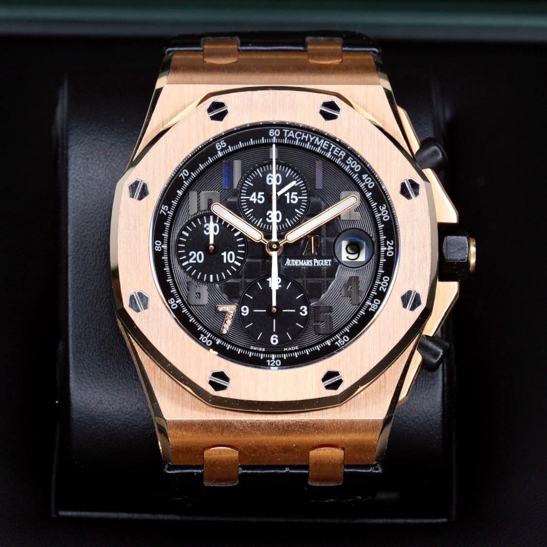 Audemars Piguet Royal Oak Offshore 26180OR.OO.D101CR.01 “GINZA” Black Dial 7 on Diamond Rose Gold 44mm