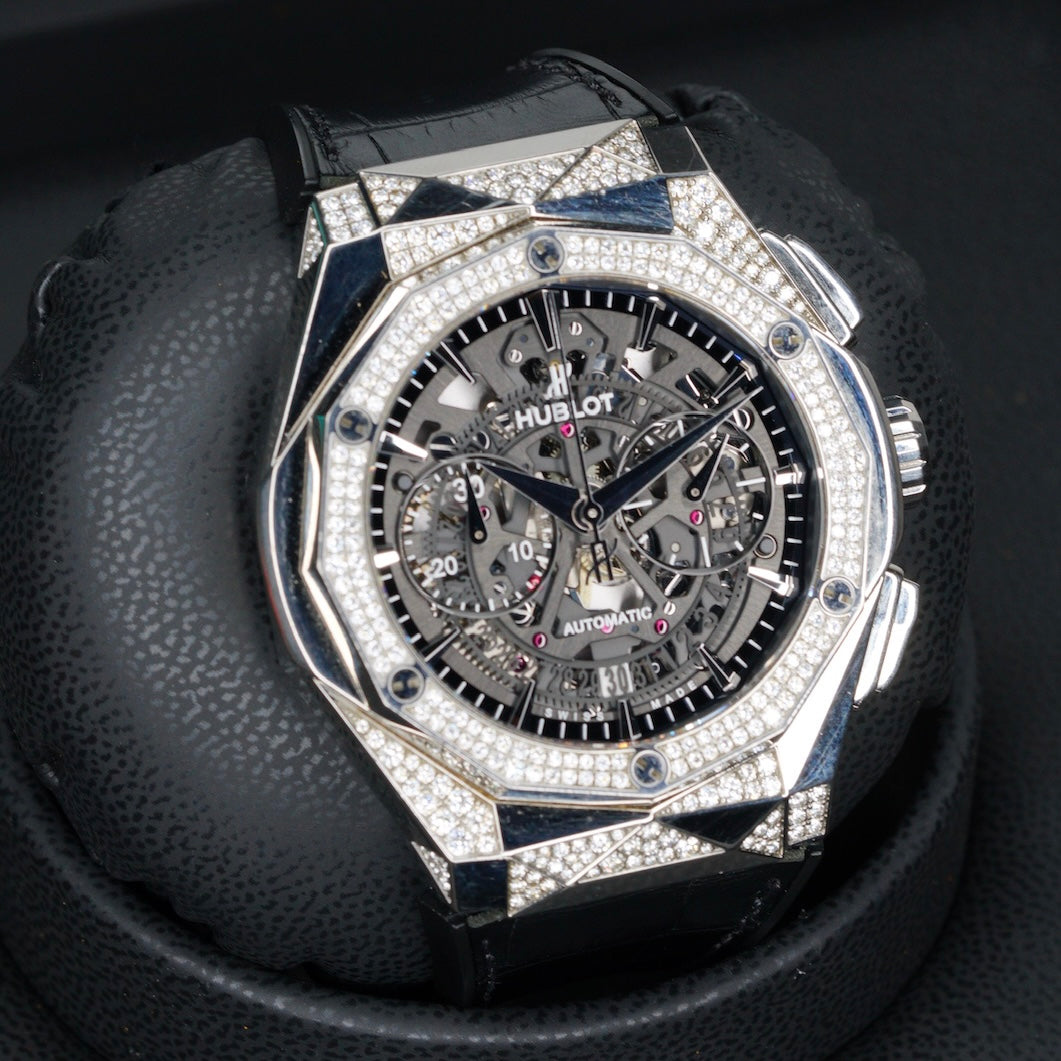 Hublot Classic Fusion Aerofusion “ORLINSKI” Skeleton Dial Diamond Case Titanium 45mm