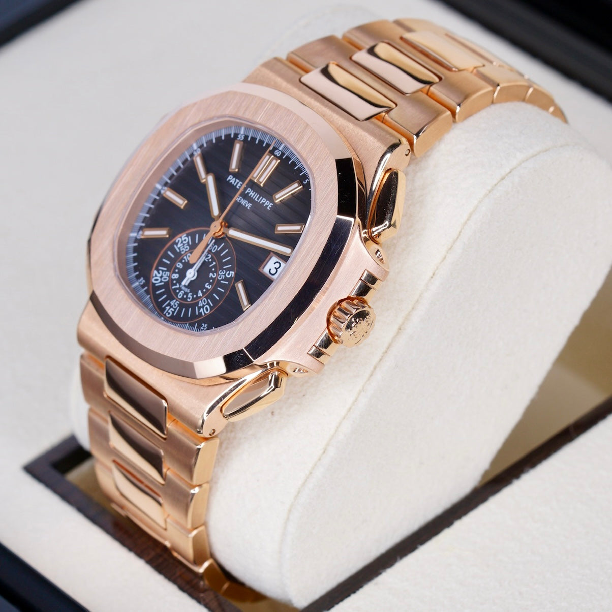 Patek Philippe Nautilus 5980/1R-001 Black Smoked Dial Rose Gold 40.5mm 2016