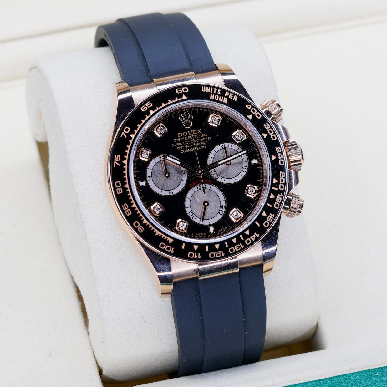 Rolex Daytona 126515LN Black Diamond Dial Rose Gold Oysterflex Cosmograph 40mm 2025
