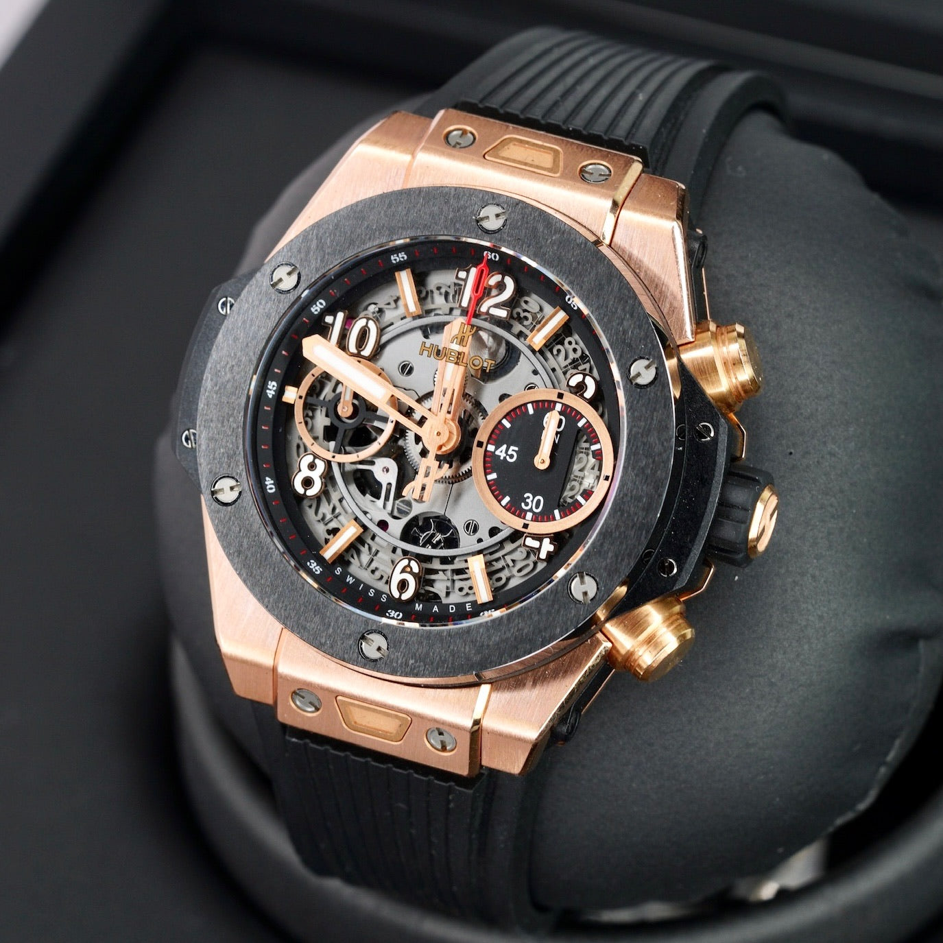 Hublot Big Bang Unico 441.OM.1180.RX Skeleton Dial Ceramic Bezel King Gold 42mm