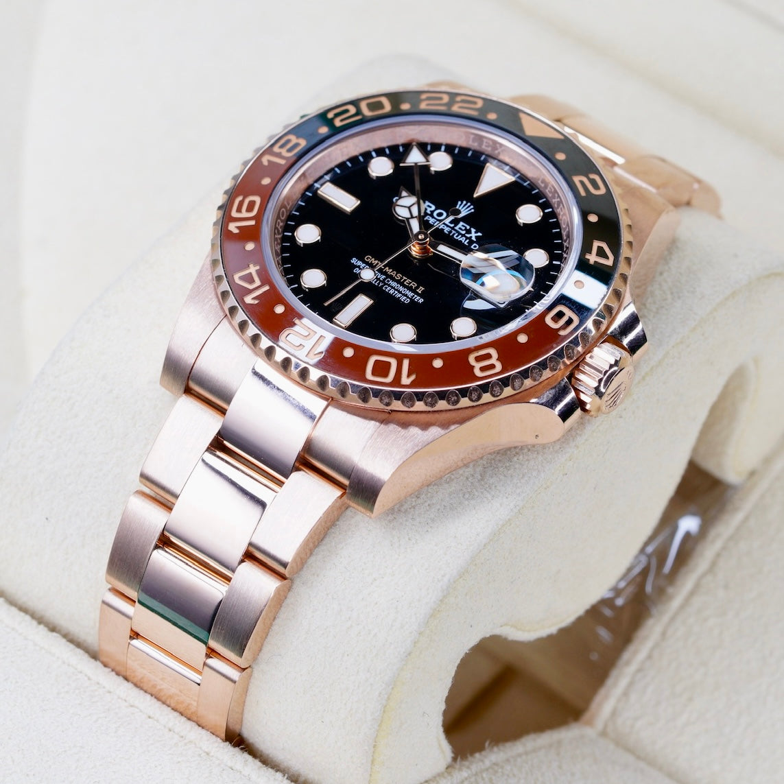 Rolex GMT-Master II 126715CHNR “ROOTBEER” Black Dial Rose Gold 40mm 2023