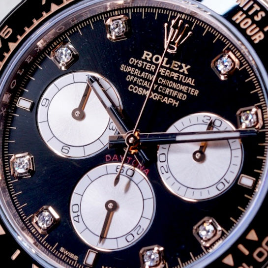 Rolex Daytona 126515LN Black Diamond Dial Rose Gold Oysterflex Cosmograph 40mm 2025