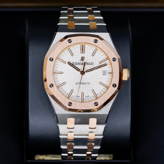 Audemars Piguet Royal Oak 15400SR White Dial Two-Tone Rose Gold & Steel