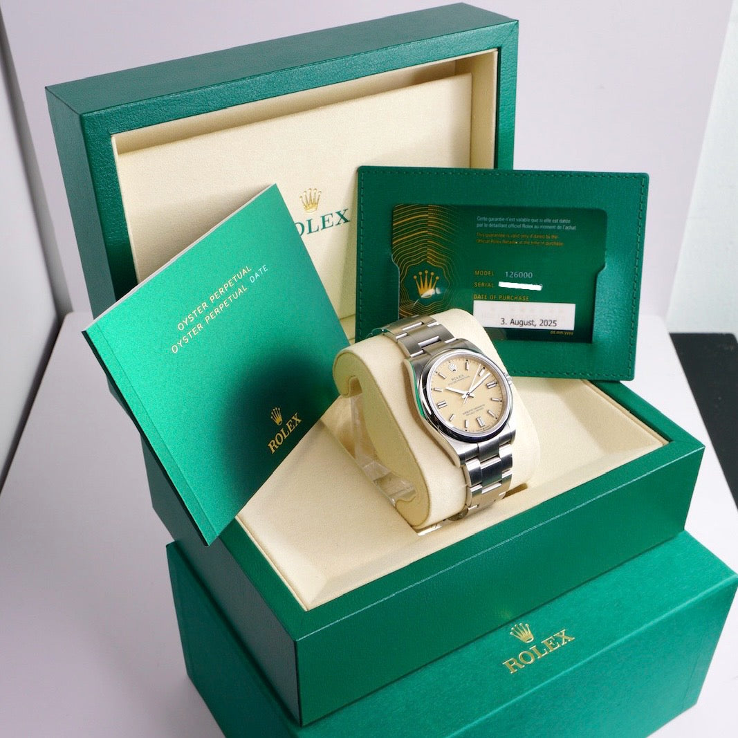 Rolex NEW 2025 Oyster Perpetual 126000 “BEIGE” Yellow Beige Dial Stainless Steel 36mm