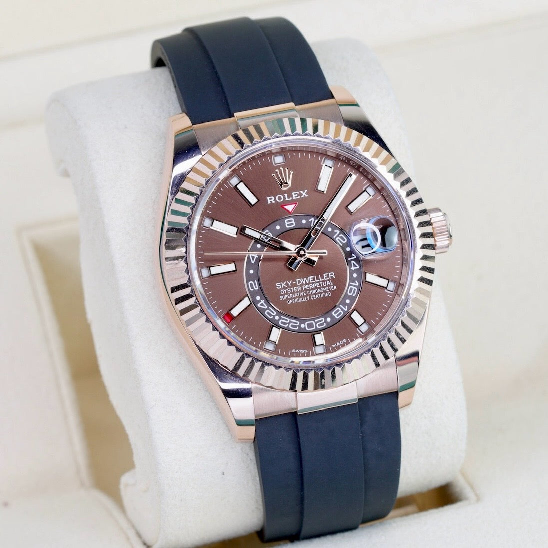 Rolex Sky-Dweller 326235 “CHOCOLATE” Brown Dial Rose Gold Oysterflex 42mm
