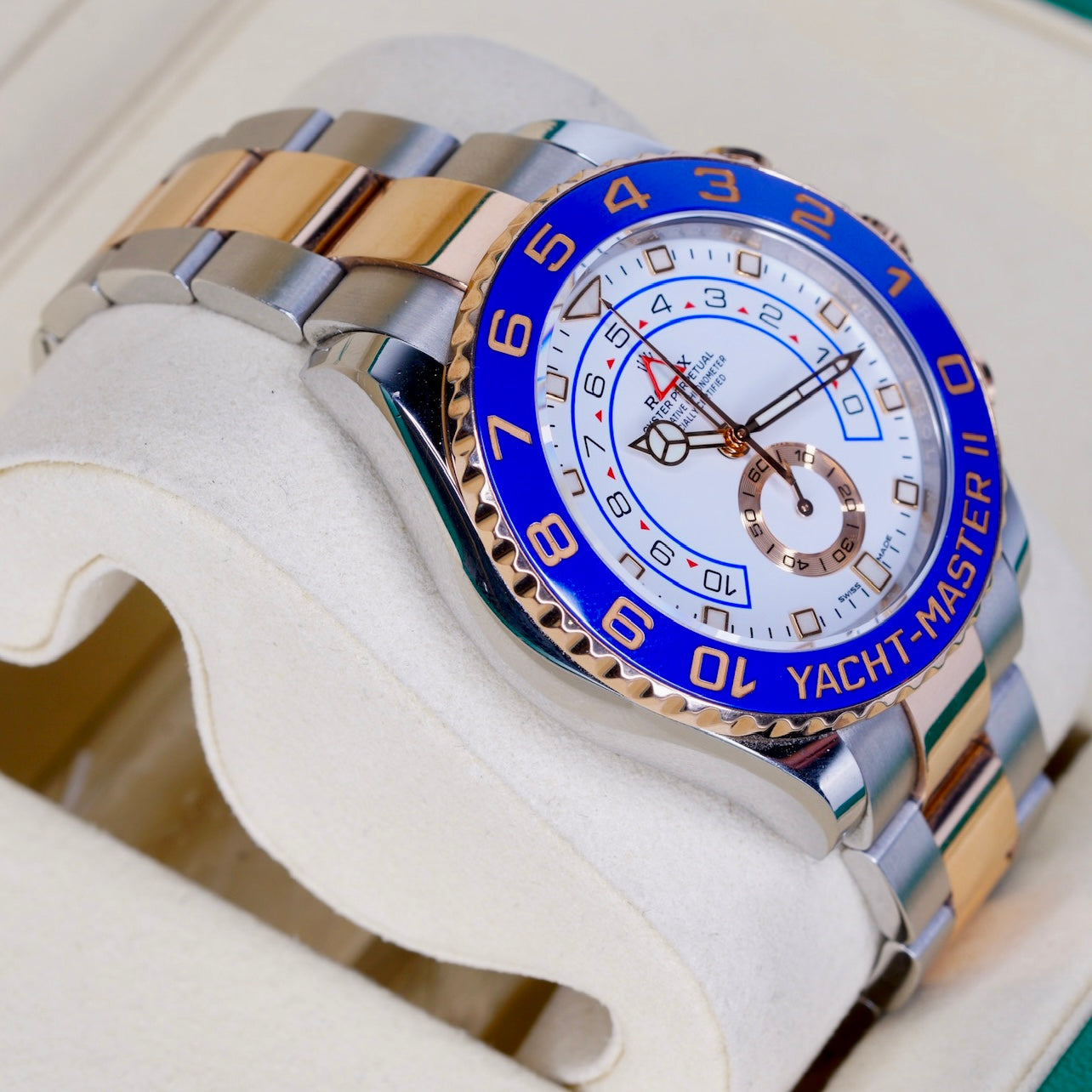 Rolex Yacht-Master II 116681 “MERCEDES HANDS” White Dial Mercedes Hands Two-Tone Rose Gold & Steel 44mm 2019
