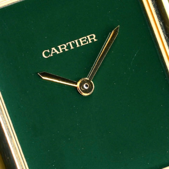 Cartier NEW 2025 Tank Louis Cartier Large WGTA0191 “GREEN” Green Dial Yellow Gold Leather Strap