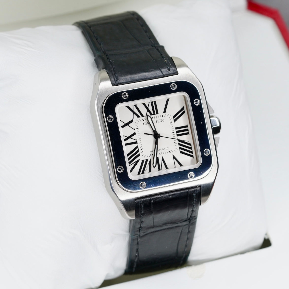 Cartier Santos 100 M W20106X8 White Dial Stainless Steel