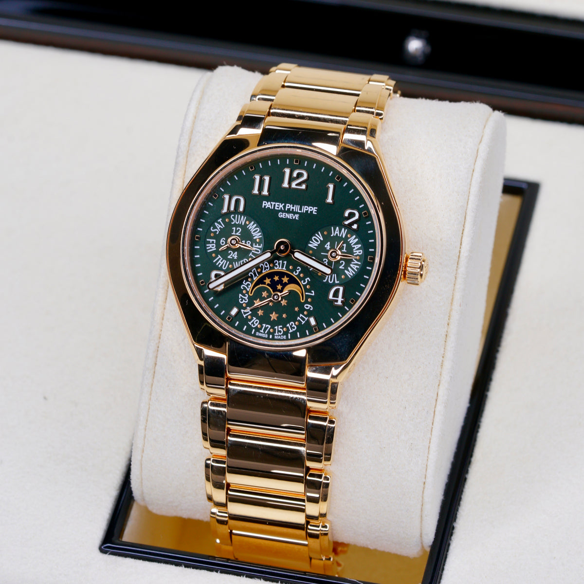 Patek Philippe NEW Twenty~4 7340/1R-010 “OLIVE” Perpetual Calendar Yellow Gold 36mm