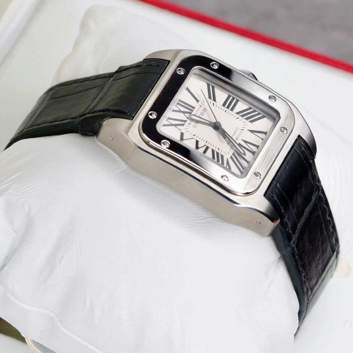 Cartier Santos 100 M W20106X8 White Dial Stainless Steel