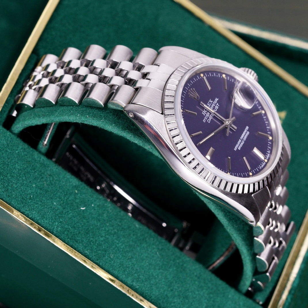 Rolex Datejust 16014 Blue Stick Dial Stainless Steel Jubilee 36mm