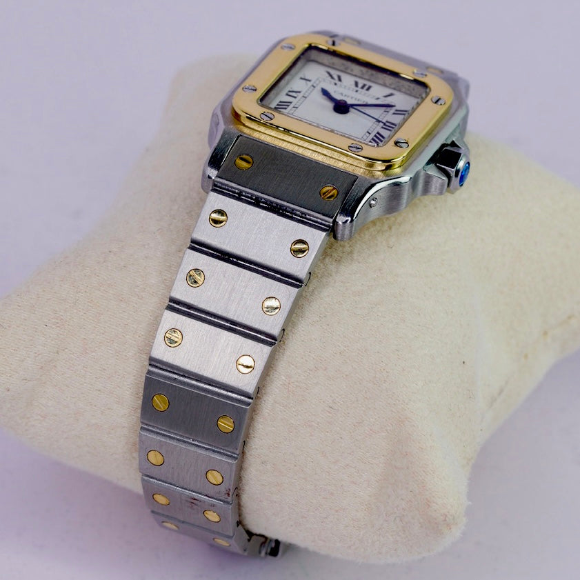 Cartier Santos 1170902 Two-Tone Yellow Gold & Steel White Dial Automatic 24mm