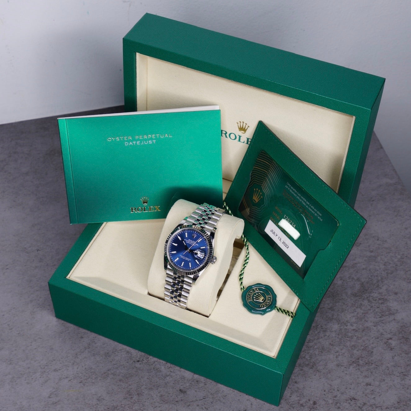 Rolex Datejust 126234 Blue Stick Dial Stainless Steel 36mm 2022