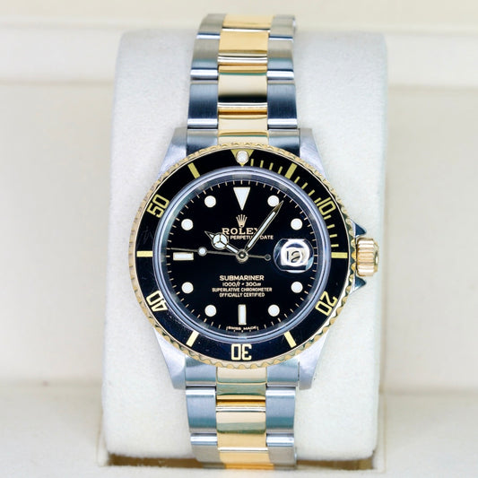 Rolex Submariner Date 16613LN Black Dial Two-Tone Yellow Gold & Steel 40mm
