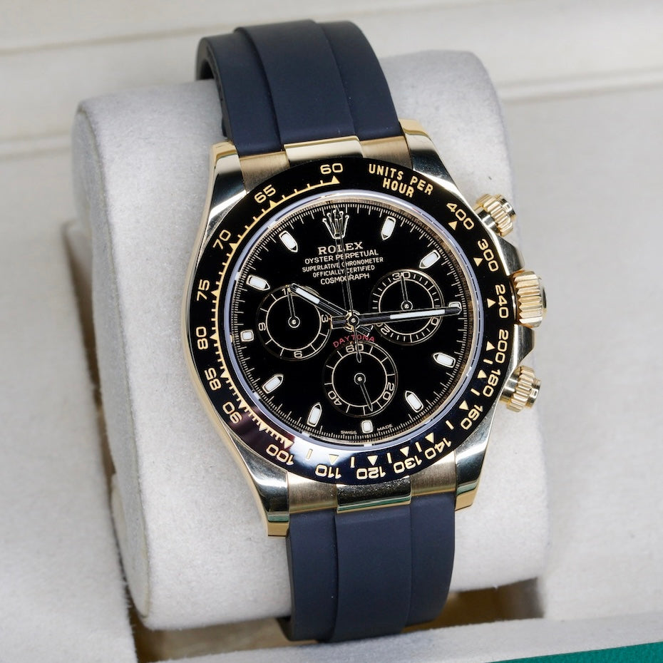 Rolex Daytona 116518LN Black Dial Yellow Gold Oysterflex 40mm 2021