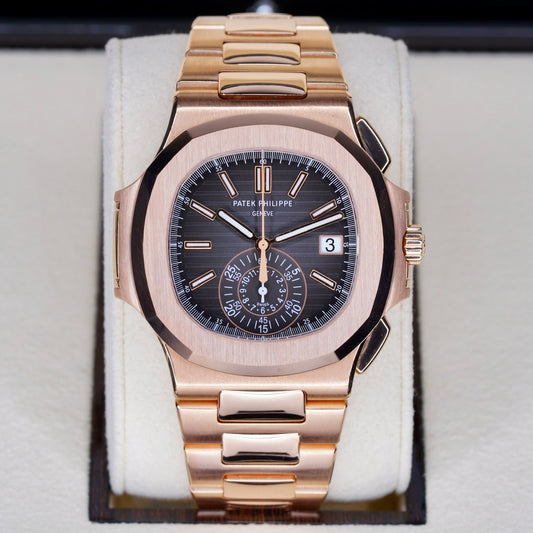 Patek Philippe Nautilus 5980/1R-001 Black Smoked Dial Rose Gold 40.5mm 2016