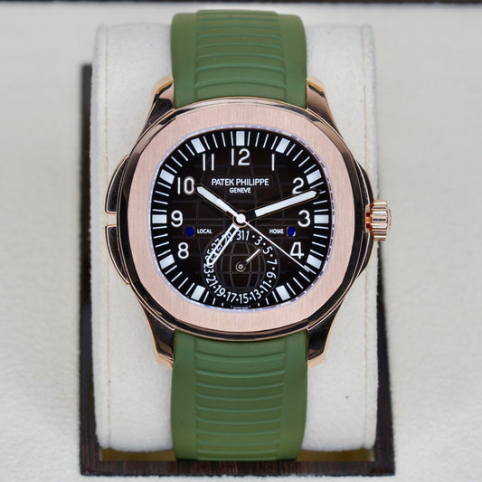 Patek Philippe Aquanaut 5164R-001 “TRAVEL TIME” Brown Dial Rose Gold AM Rubber Strap 40.8mm 2020