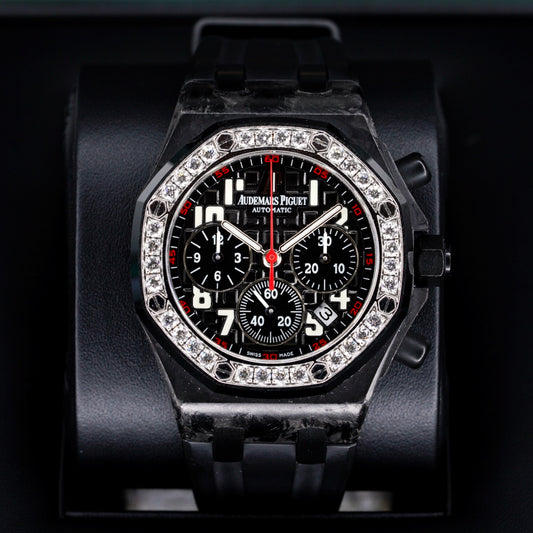 Audemars Piguet Royal Oak Offshore 26267FS.ZZ.D002CA.01 “LADY AP” Black Dial Diamond Bezel Carbon Case 37mm
