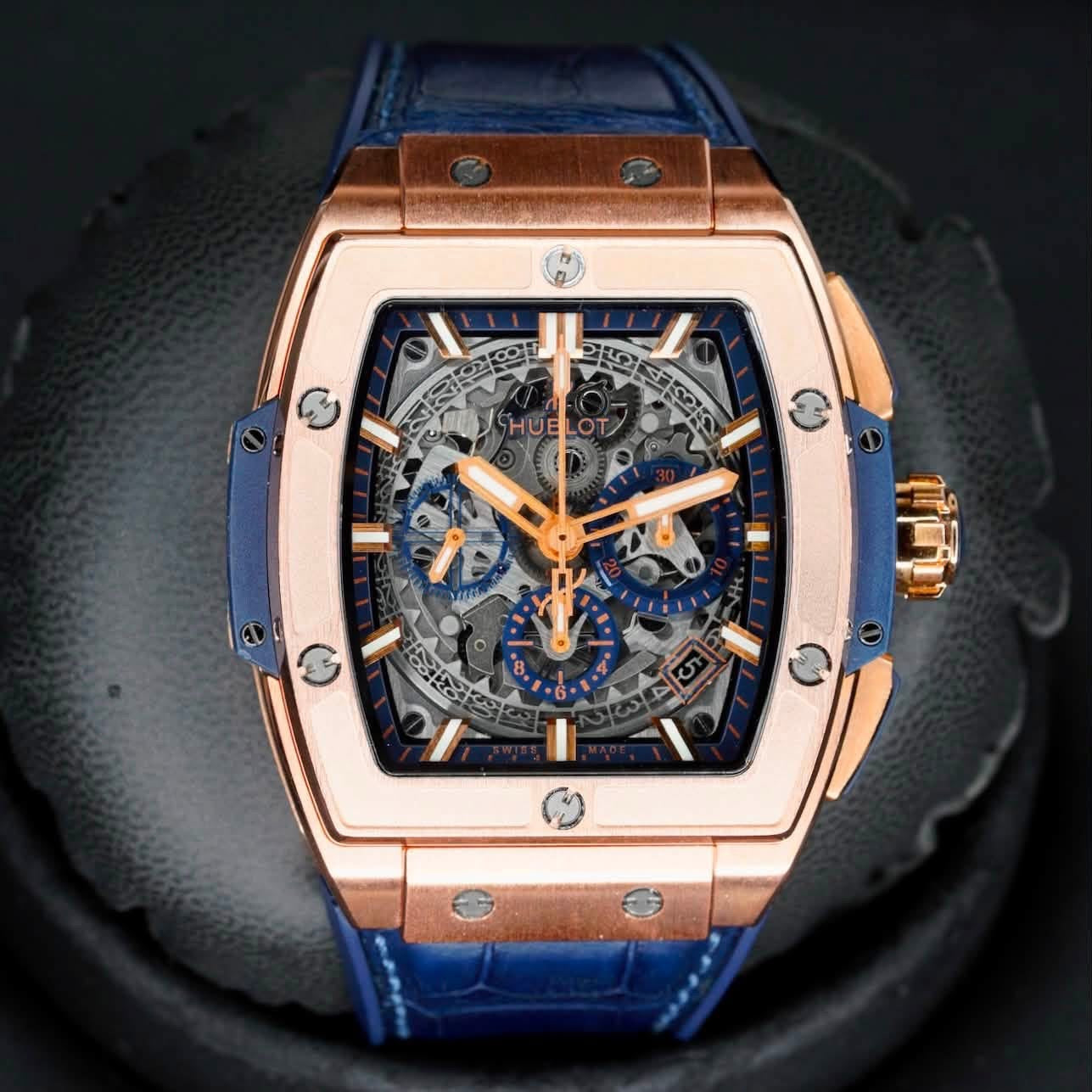 Hublot Spirit Of Big Bang 641.OX.7180.LR “KING BLUE” Skeleton Dial King Gold 42mm