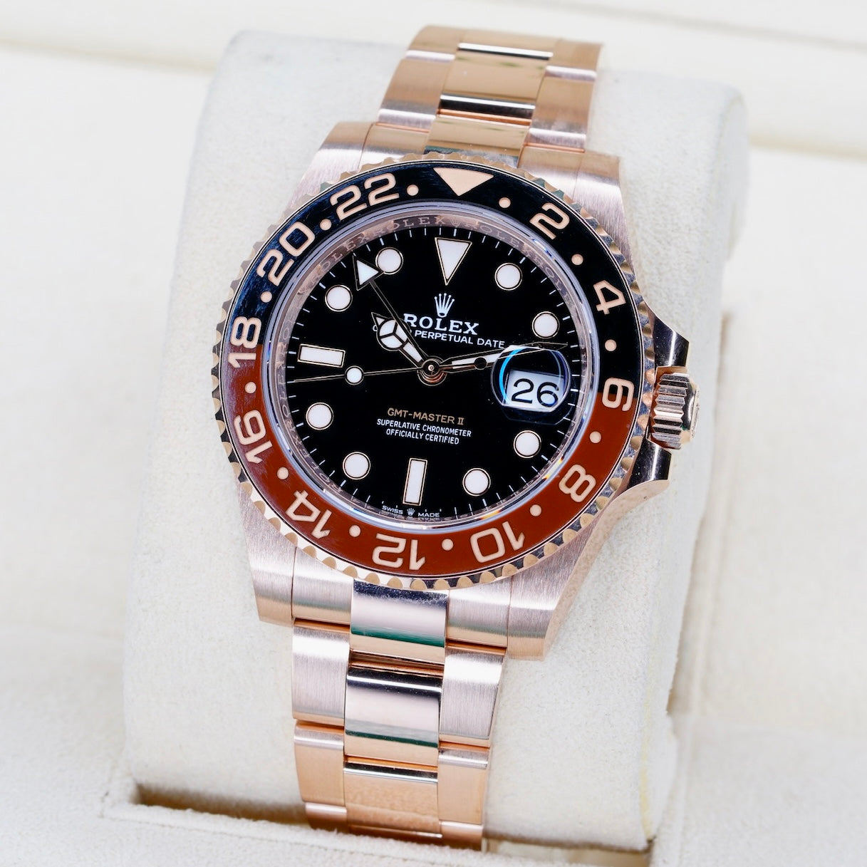 Rolex GMT-Master II 126715CHNR “ROOTBEER” Black Dial Rose Gold 40mm 2023