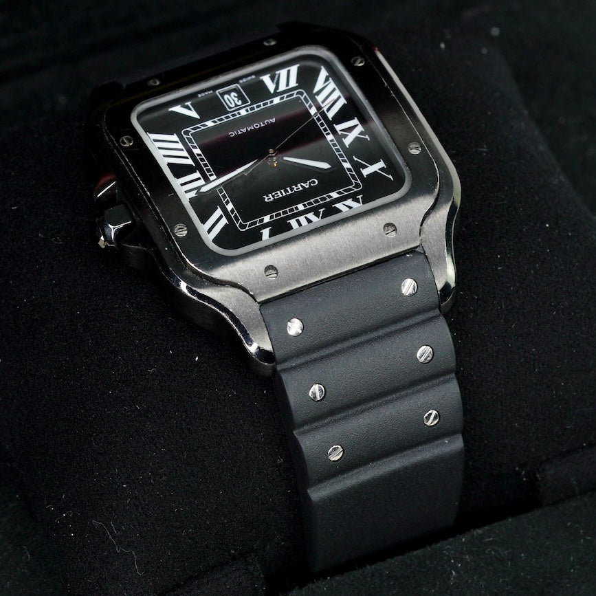 Cartier Santos De Cartier 4072/WSSA0039 Black Dial DLC
