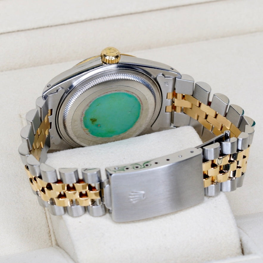 Rolex Datejust 16233 Silver Stick Dial Two-Tone Yellow Gold & Steel 36mm