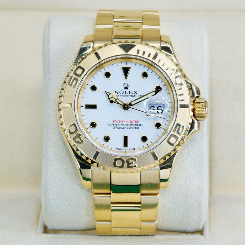 Rolex Yacht-Master 16628 White Dial Yellow Gold 40mm – JV Rolex Yacht-Master 16628 White Dial Yellow Gold 40mm – JV